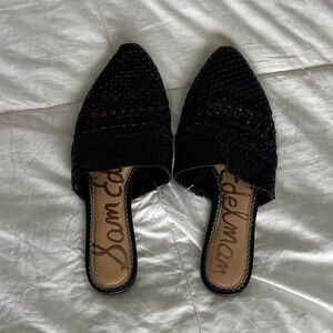 Sam Edelman Black Textured Mules